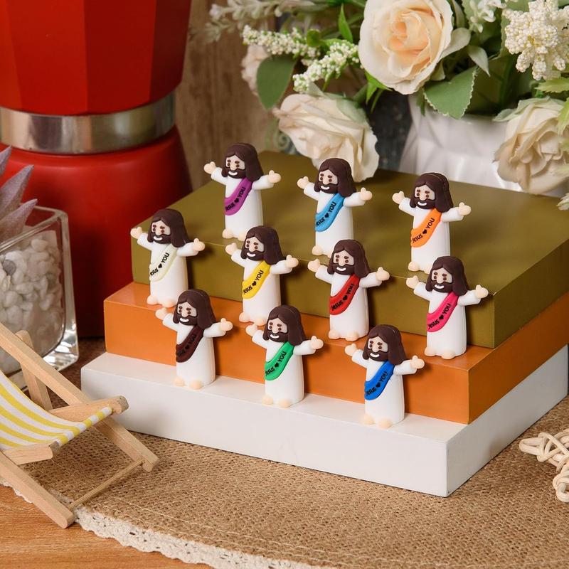 Ornaments 30 Pcs Mini Jesus Figurines - Colorful Jesus Dolls for Easter, Gifts, and Religious Decor