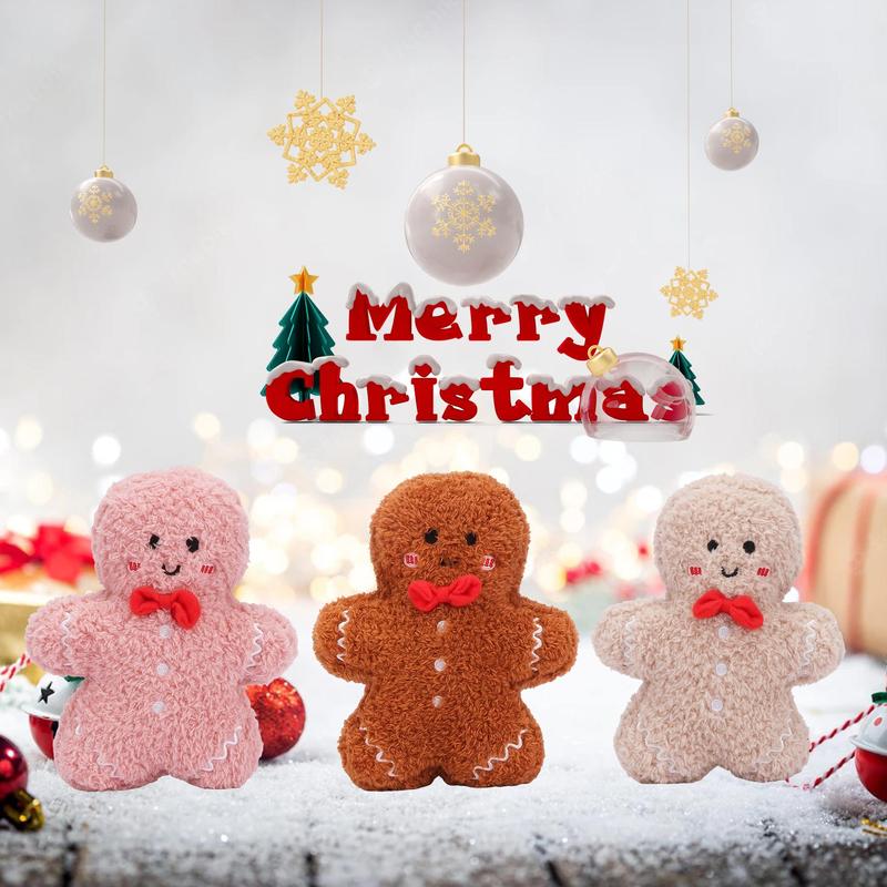 1 Count 3 Colours Available Gingerbread Man Plush Toys Cute Gingerbread Man Plushies Pendant Cartoon Cookie Man Christmas Gift Christmas Tree Decoration Christmas Decor