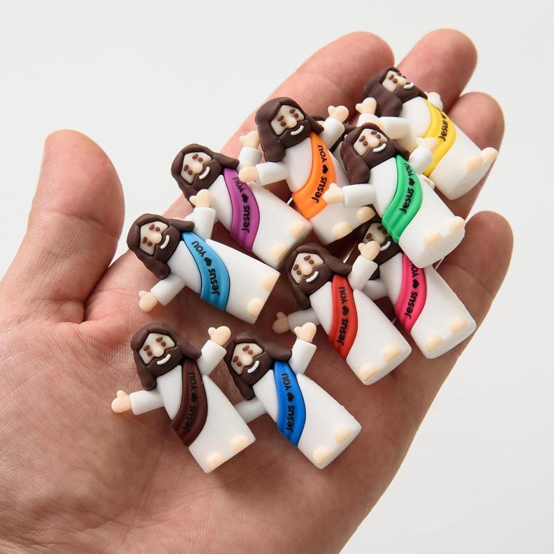 Ornaments 30 Pcs Mini Jesus Figurines - Colorful Jesus Dolls for Easter, Gifts, and Religious Decor