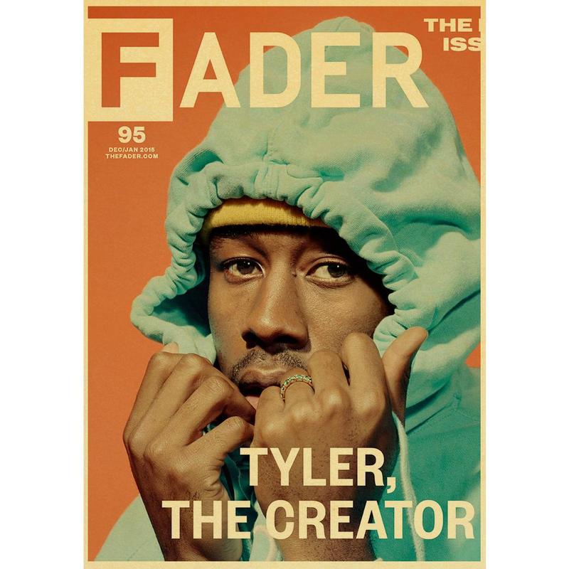 Tyler The Creator Hip Hop Rapper Star Retro Posters Wall Art Painting Vintage Kraft Paper Prints Home  Room  Bar Decor