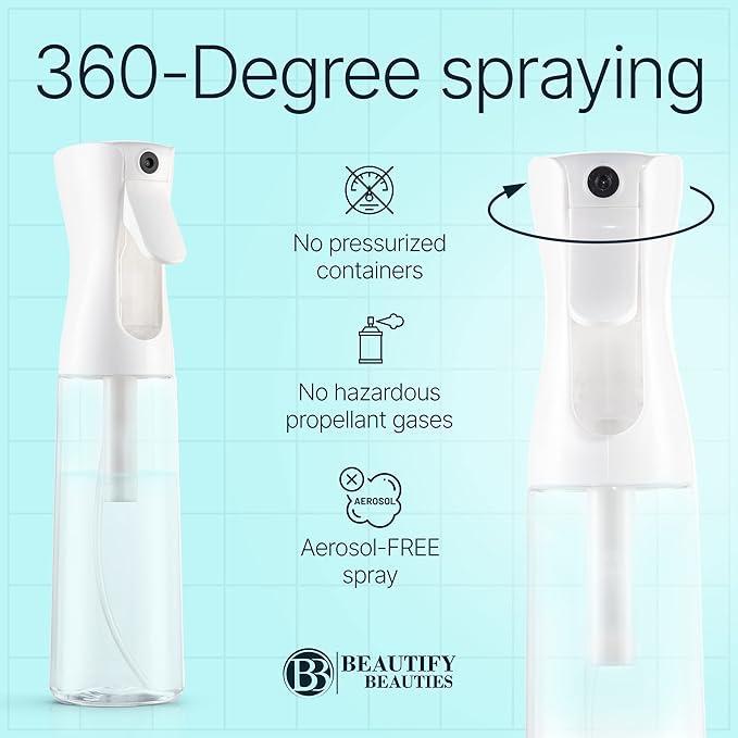 Continuous Spray Bottle with UltraFine Mist -Versatile Water Sprayer forHair, Home Cleaning, Salons, Plants,Aromatherapy, and More - Hair SprayBottle (Clear -7.040z 200m|)