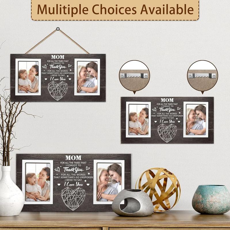 Mothers Day Mom Gifts from Daughter, Gifts for Mom from Son, Mom Picture Frame Great Mom Gift from Daughter Son on Mother's Day, Mom Birthday Gifts Holds 2 4x6 Inches Photos