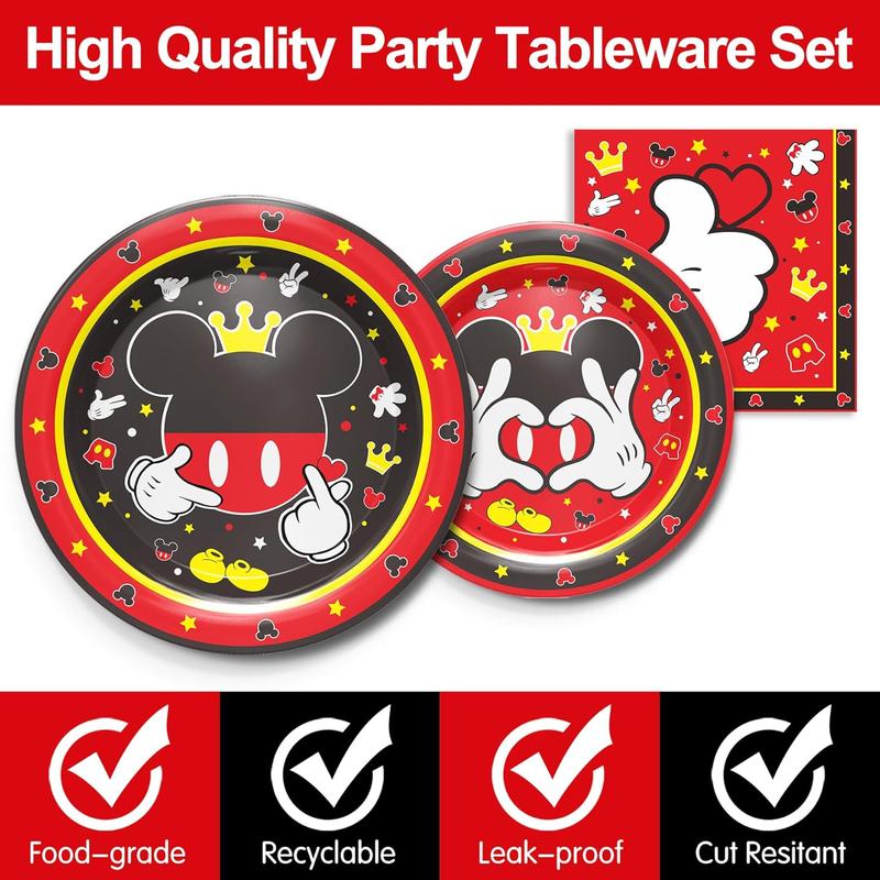 168pcs Minnie Themed Birthday Party Supplies - Mouse Birthday Party Decorations Include Plates, Cups, Napkins, Cutlery, Girl Minnie Baby Shower Birthday Party Supplies, 24 Guests balloon tree lightup numbers