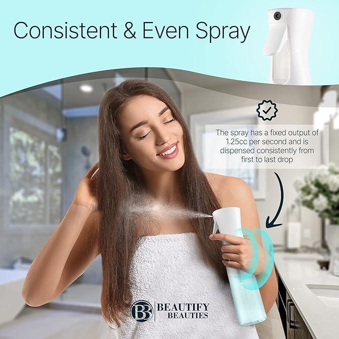 Continuous Spray Bottle with UltraFine Mist -Versatile Water Sprayer forHair, Home Cleaning, Salons, Plants,Aromatherapy, and More - Hair SprayBottle (Clear -7.040z 200m|)