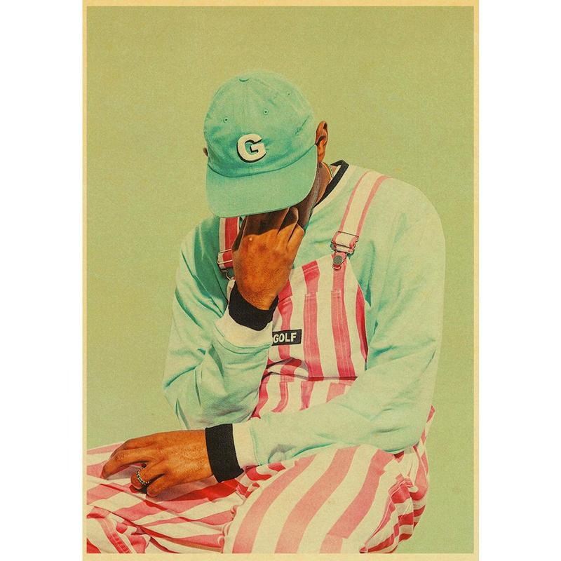 Tyler The Creator Hip Hop Rapper Star Retro Posters Wall Art Painting Vintage Kraft Paper Prints Home  Room  Bar Decor