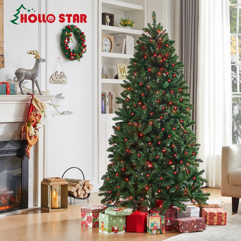 HOLLO STAR 6ft Prelit Christmas Tree with 270 LED Lights, Artificial Christmas Tree with App-Controlled Multi-Color RGB Lights, 1072 Branch Tips, Easy to Assemble, for Home, Party