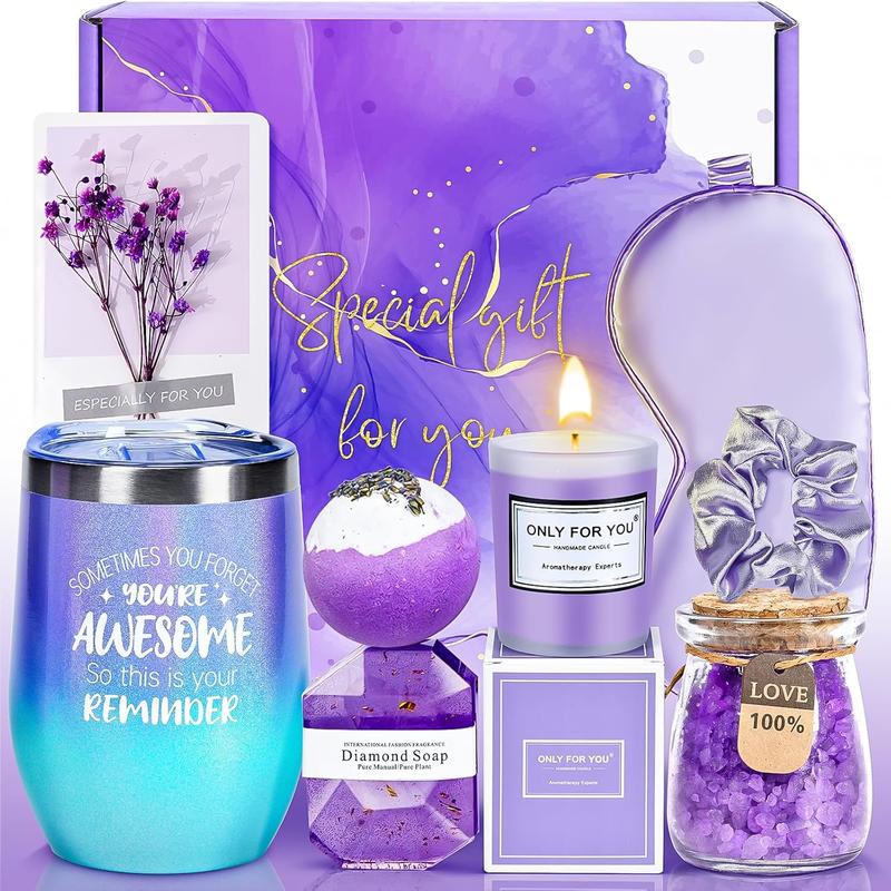 Gifts for Women, Mom, Wife, Girlfriend, Sister, Her- Happy Birthday, Christmas, Valentine's Day, Mothers Day Gifts - Lavender  Gift Basket Set Thank You Gifts