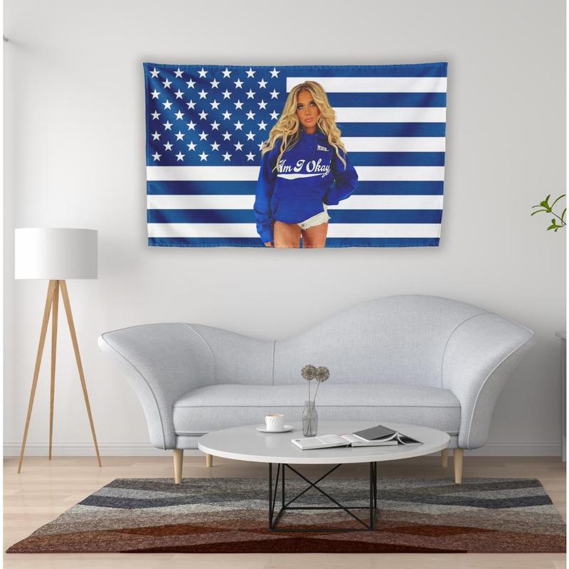 2024 Megan Moroney Music Tour Wall Tapestry – American Flag Decor Inspired by Her Album, Perfect for Room Aesthetic and MusicTour Fans Nature