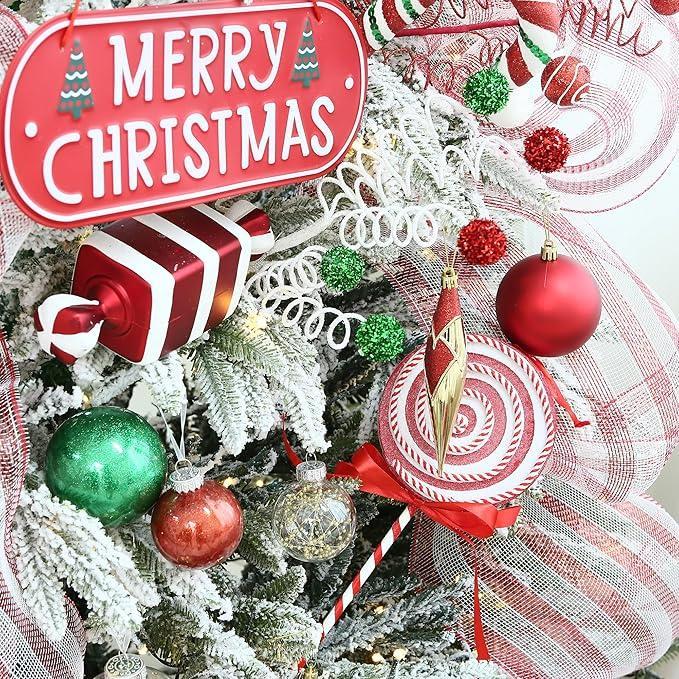 Shatterproof Clear Plastic Christmas Tree Ball Ornaments Set, Decorative Hanging Transparent Xmas Baubles with Stuffed Delicate Decorations (30 Counts, Gold, Red, Green)