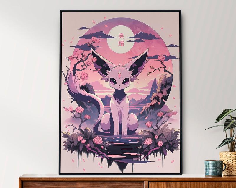 Eevee, Umbreon, Espeon, Pokemon Poster , Japanese Style, Anime Poster, Japanese Home Decor