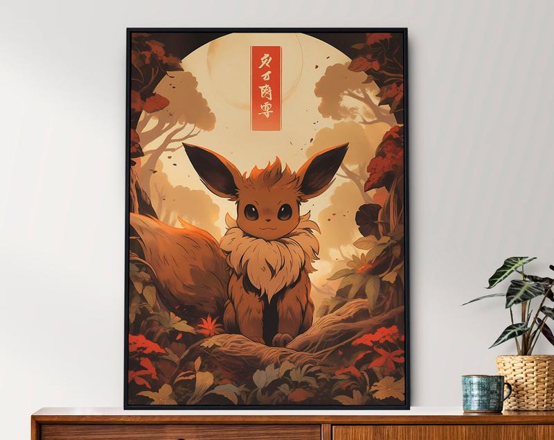 Eevee, Umbreon, Espeon, Pokemon Poster , Japanese Style, Anime Poster, Japanese Home Decor