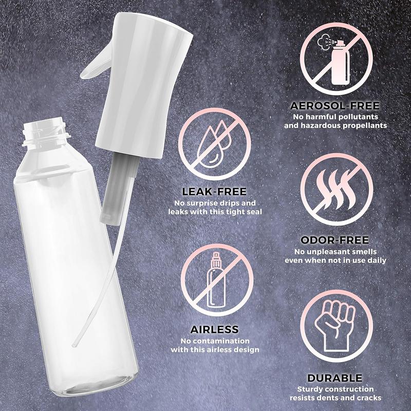 Multipurpose Clear Water Spray Bottle Continuous Spray Bottle with Ultra Fine Mist - Versatile Water Sprayer for Cleaning, Plants, for Taming Hair in Morning, Curly Hair, Essential Oil Scents & More