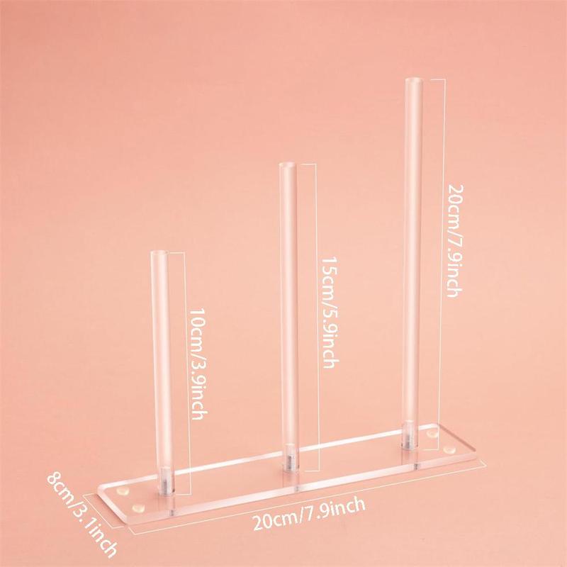 3 Tiers Acrylic Hair Tie Display Stand, 1 Count Clear Hair Accessories Storage Holder, Home Organizer for Living Room Bedroom