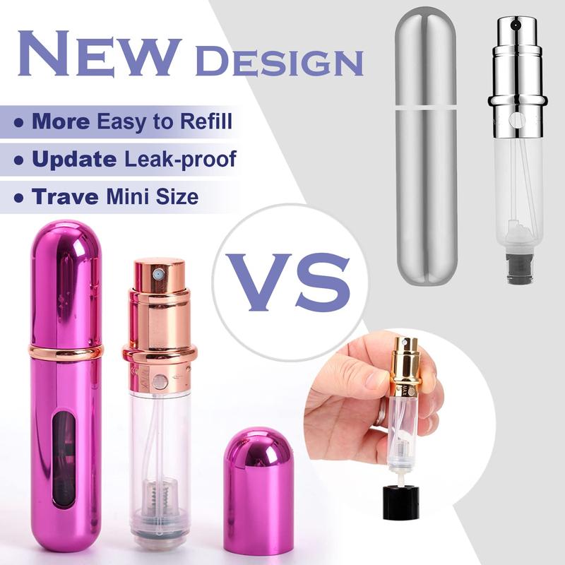 Travel Mini Perfume Refillable Atomizer - Portable Perfume Cologne Spray Container Bottle - Travel Perfume Scent Pump Case Fragrance Empty Spray Bottle for Traveling and Outgoing 5ml (Black)