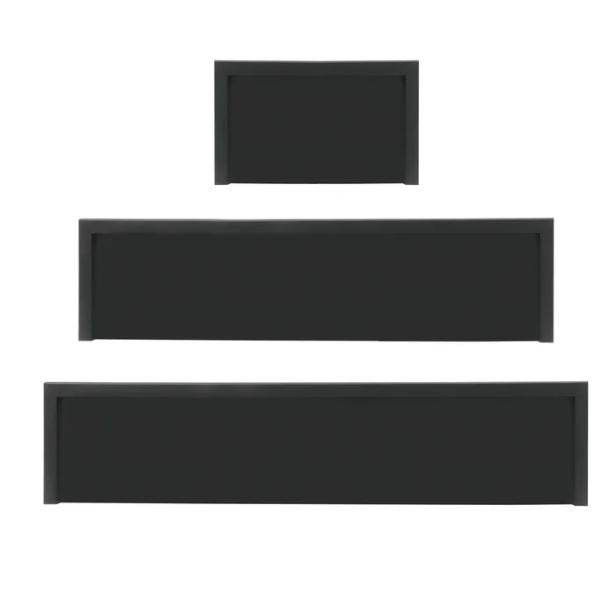 3PC Plastic Floating Shelves, Black - Perfect for Home Organization