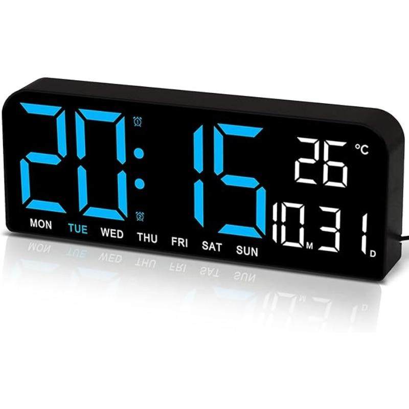 Large LED Digital Wall Clock Decorative, 10