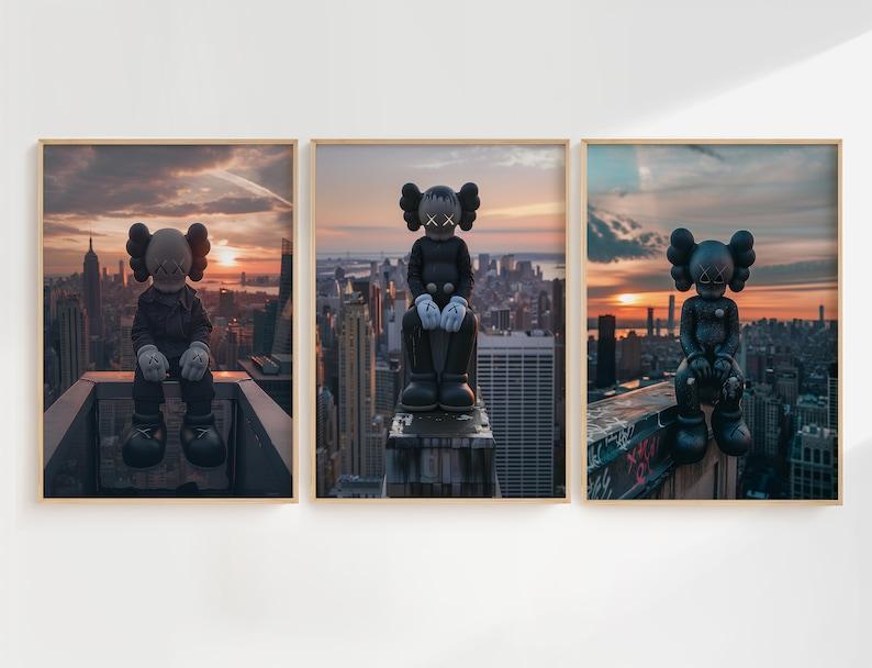 Hypebeast Poster, set of 3, Printable KAWS Graffiti Poster