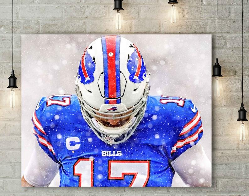 Josh Allen  Print - Buffalo football team sport football team sport Bills - Wall Art, Sports Art Print, Kids Decor, Man Cave,  Art, Gift, Football Poster