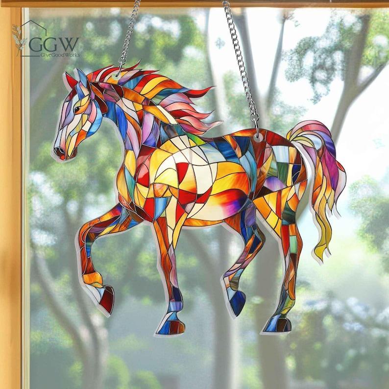 Horse Sun Catcher, Equestrian sun catcher, Horse window decor, Horse crystal suncatcher, Horse ornament, Horse home decor, Horse glass art