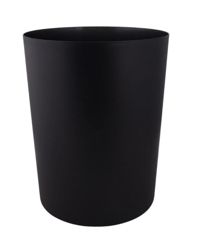 stays 5 Gallon Trash Can, Plastic Office Trash Can, Black Matte