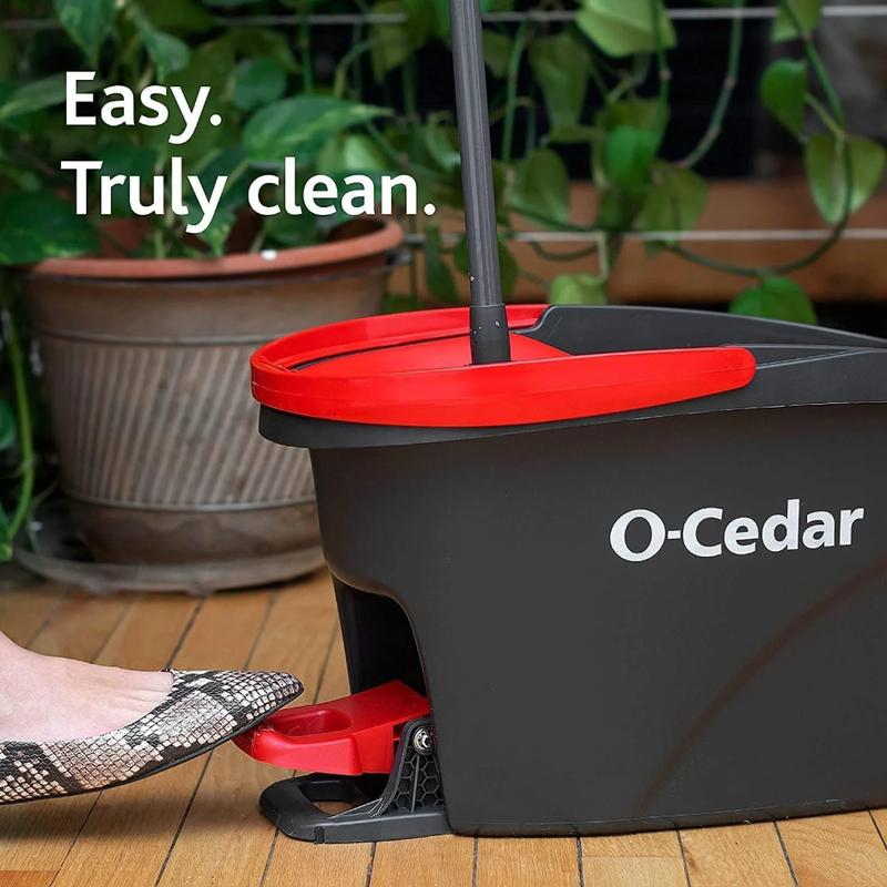 O-Cedar EasyWring Spin Mop & Bucket System +2 Power Refills with 2 Lavender Cleaning PACS (Variety Pack)