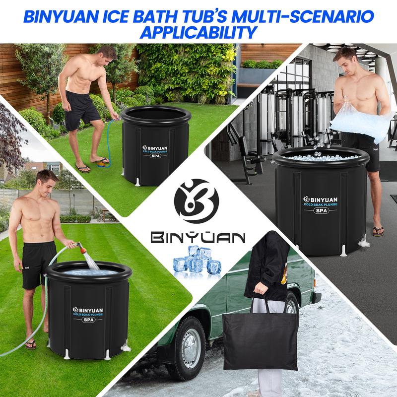 Binyuan B&Y XL Ice Bath Tub for Athletes With Cover, 99 Gal Cold Plunge Tub for Recovery, Multiple Layered Portable Ice Bath Plunge Pool Suitable for Gardens, Gyms and Other Cold Water Therapy Training