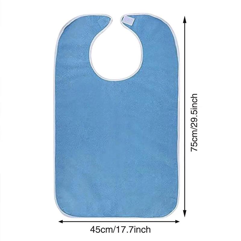 Unisex Adult Anti-stain Eating Bib, 1 Count Soft Wipeable Bib Towel, Stain-resistant Bib for Adults and Seniors, Durable Eating Bibs for Mealtime