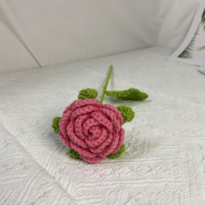 Handmade Crochet Rose Flower, Finished Rose, Wedding Accessory, Personalized Gift for Loved One, Home and Desk Decoration, Single Rose