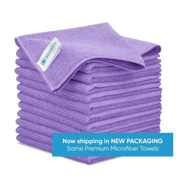 Microfiber Wholesale 12 Pack 12x12 Absorbent MW Pro Multi-Surface Cleaning Cloths | Premium Towels for Glass, Kitchens, Cars