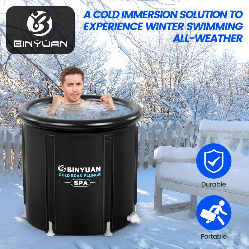 Binyuan B&Y XL Ice Bath Tub for Athletes With Cover, 99 Gal Cold Plunge Tub for Recovery, Multiple Layered Portable Ice Bath Plunge Pool Suitable for Gardens, Gyms and Other Cold Water Therapy Training