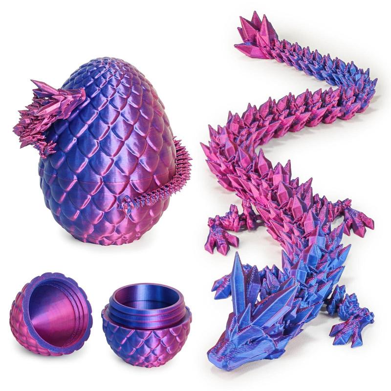 3D Printed Dragon Statue, 1 Count Colorful Gradient Design Dragon Egg Ornament, Creative Desktop Decoration for Home Office, Home Decor Supplies