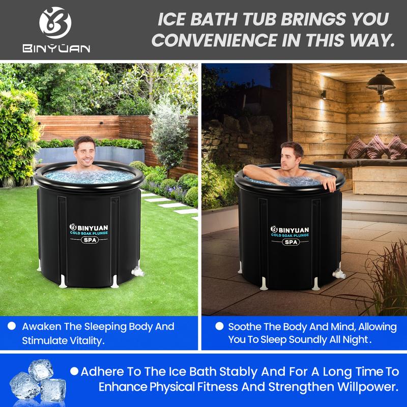 Binyuan B&Y XL Ice Bath Tub for Athletes With Cover, 99 Gal Cold Plunge Tub for Recovery, Multiple Layered Portable Ice Bath Plunge Pool Suitable for Gardens, Gyms and Other Cold Water Therapy Training