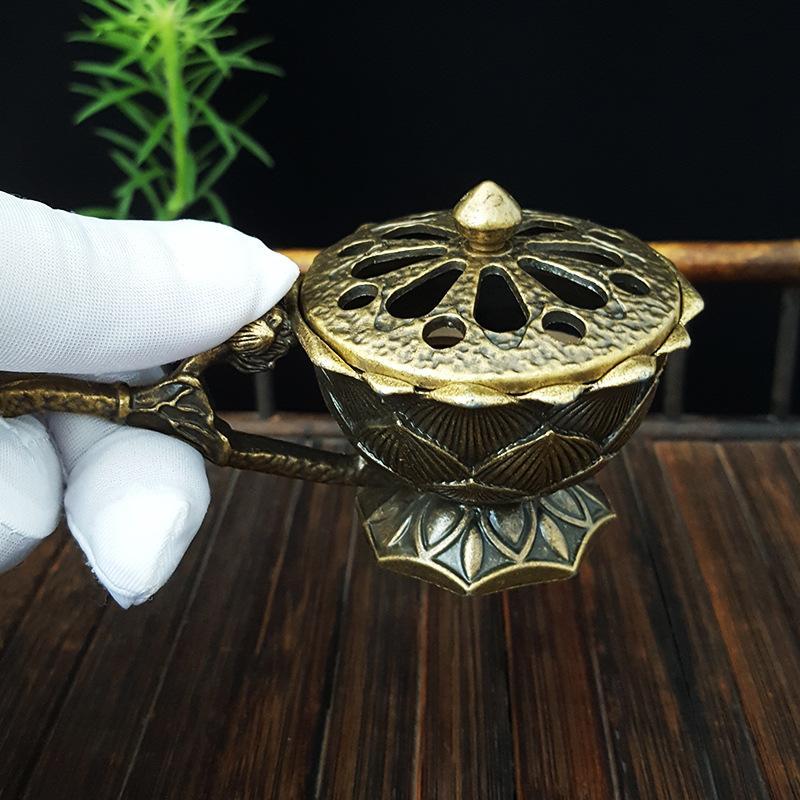 Vintage Lotus Design Incense Burner, 1 Count Incense Burner Ornament, Home Decor for Living Room Bedroom, Room Decor, Home Supplies