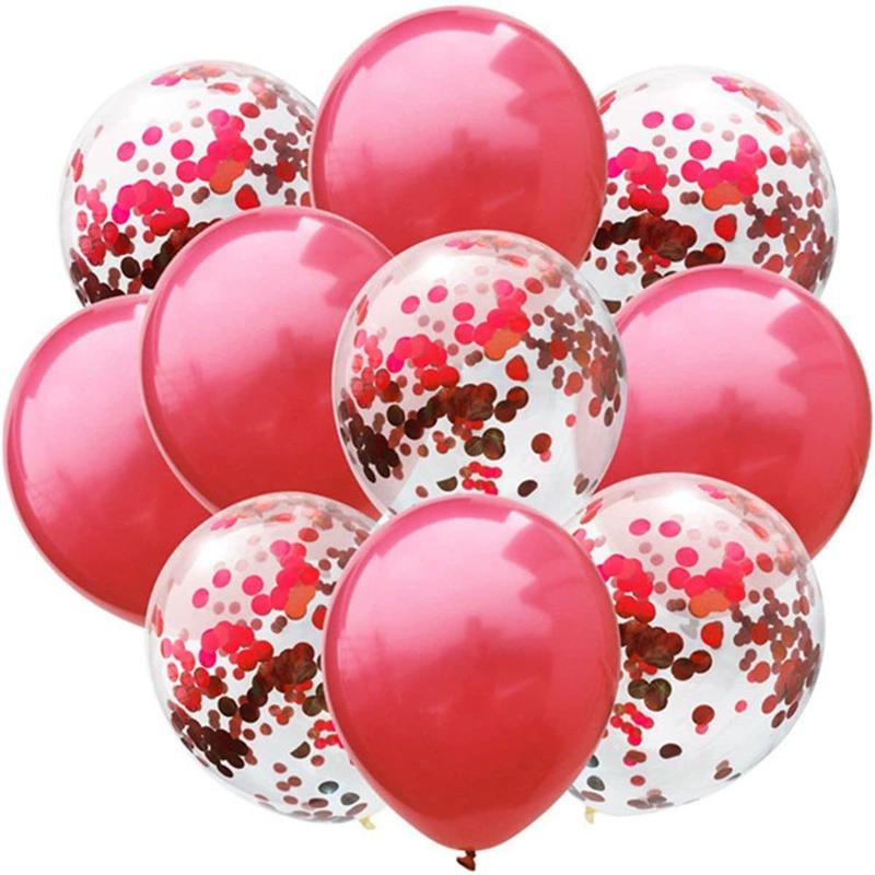 Birthday Party Balloons, 10pcs set Romantic 12in Latex Balloons, Confetti Balloons for Birthday Party Wedding Baby Shower, Sports Game Super Bowl Party Supplies, Party Favors, Birthday Gift