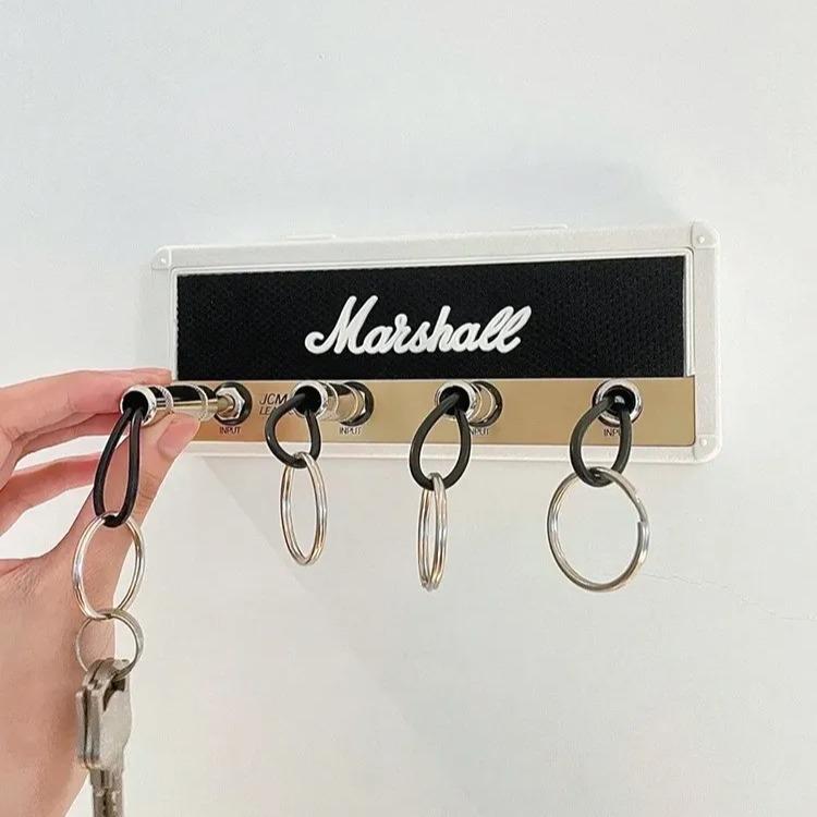 Vintage Marshall Jack Rack 4 Keychains Holder Black And White, Standard Wall Mountable Key Storage Rack, Idea For Decorate Your House, Room Organiser