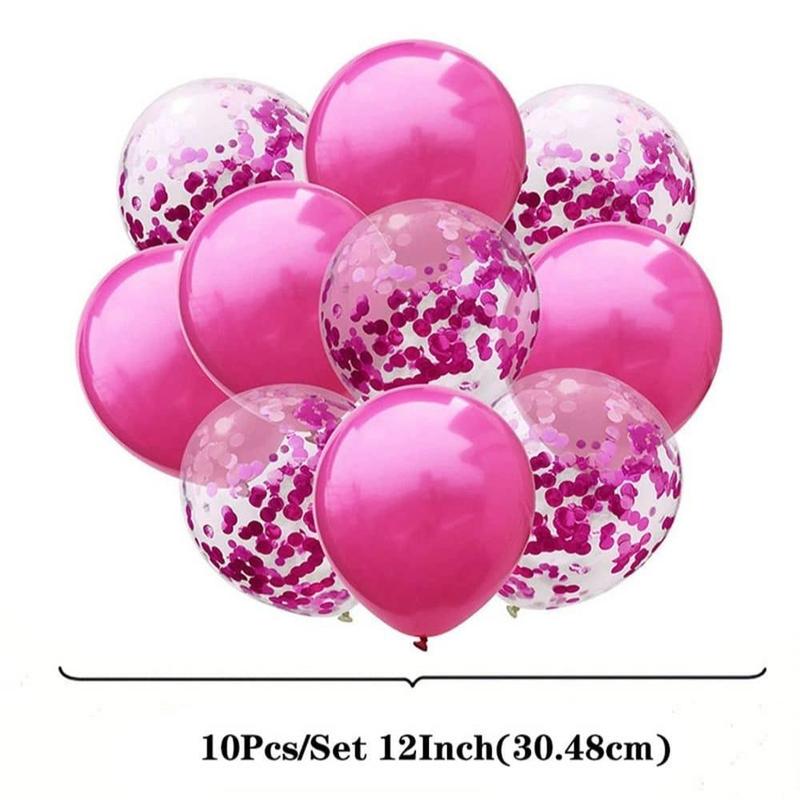 Birthday Party Balloons, 10pcs set Romantic 12in Latex Balloons, Confetti Balloons for Birthday Party Wedding Baby Shower, Sports Game Super Bowl Party Supplies, Party Favors, Birthday Gift