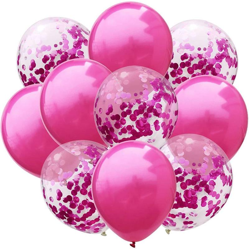 Birthday Party Balloons, 10pcs set Romantic 12in Latex Balloons, Confetti Balloons for Birthday Party Wedding Baby Shower, Sports Game Super Bowl Party Supplies, Party Favors, Birthday Gift