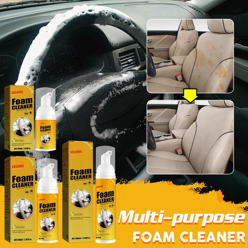 Multipurpose Foam Cleaner Spray 100ml, Foam Cleaner for car and House Lemon Flavor, All-Purpose Household Cleaners for Car and Kitchen