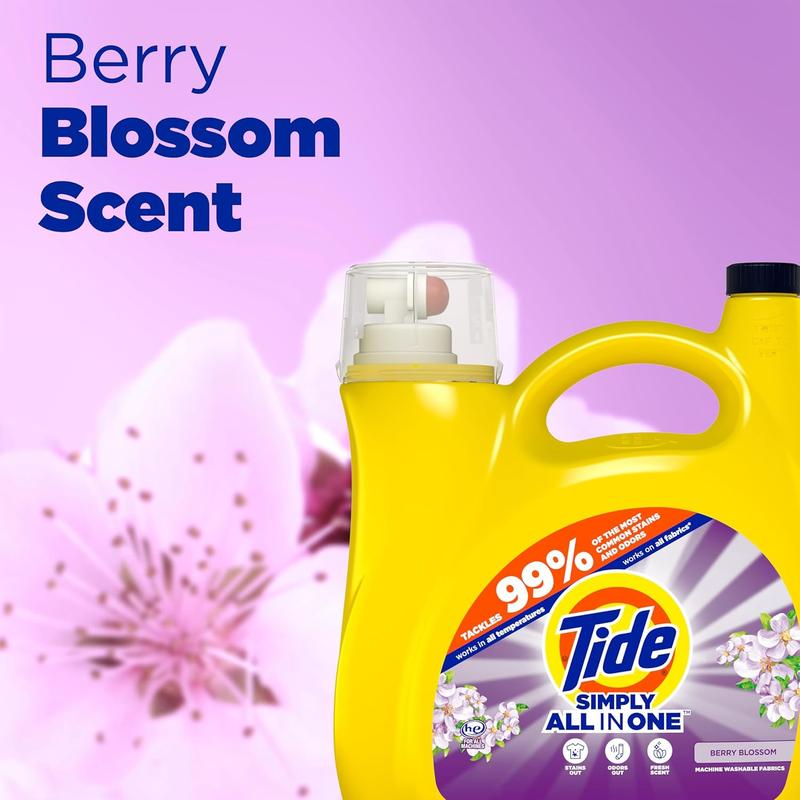 Simply Clean & Fresh Detergent, Berry Blossom Scent, 89 Loads, 117 fl oz - Household Cleaner