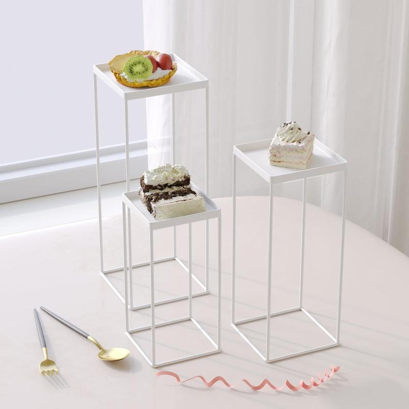 Dessert Cake Display Stand, 3 Counts set Multi Size Iron Cake Display Tray, Cake Display Holder for Wedding, Party