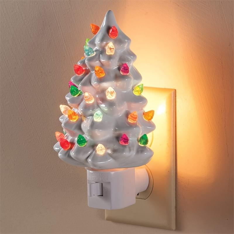 3D Christmas Tree Design Night Light, 1 Count Resin Tree Shaped LED Night Light, Decorative Light for Home Office School Classroom