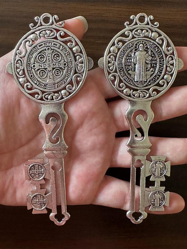 Vintage Key Shaped Pendant, 2pcs Basic Key Design Pendant for Home & Door Hanger, Wall Hanger, Trendy All-match & Exquisite Jewelry for Birthday Gift