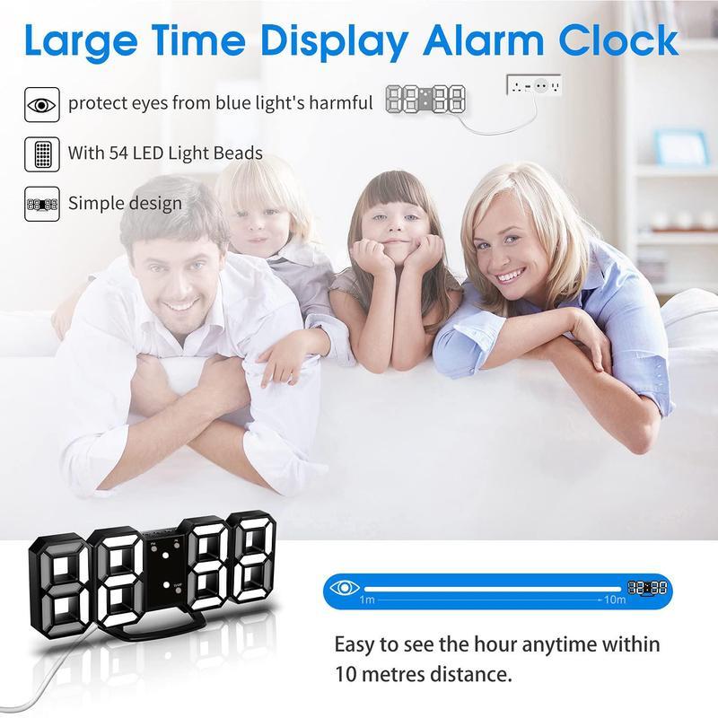 2025 NEW Room Decor LED Digital Clock, USB Powered 3D Modern Clocks for Wall & Desk, Creative Decorative Clock for Home, Fall Decor