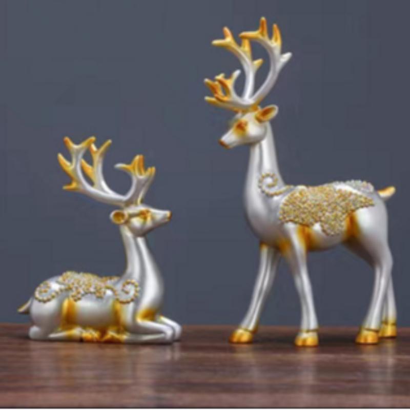 Origami Elk Design Decoration, 1 Pair Nordic Style Desktop Decoration, Home Decor for Living Room TV Cabinet Wine Cabinet