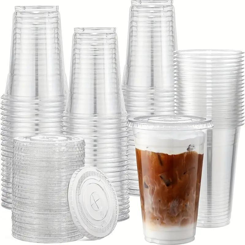 Disposable Coffee Cup, 50pcs set Clear Coffee Cup, Heat Resistant Coffee Cup, Tea Cup, Milk Cup, Beverage Cup, Party Supplies