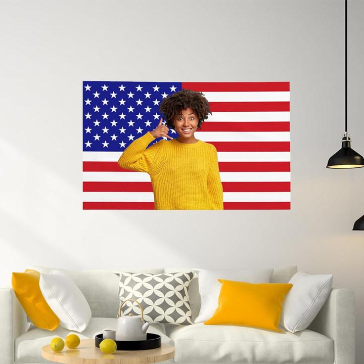 Custom America Flag 3X5 Ft Personalized Flags Design Your Image Funny Tapestry Poster For Decorate Clubs Concerts Bars University Dormitories Living Rooms Bedrooms