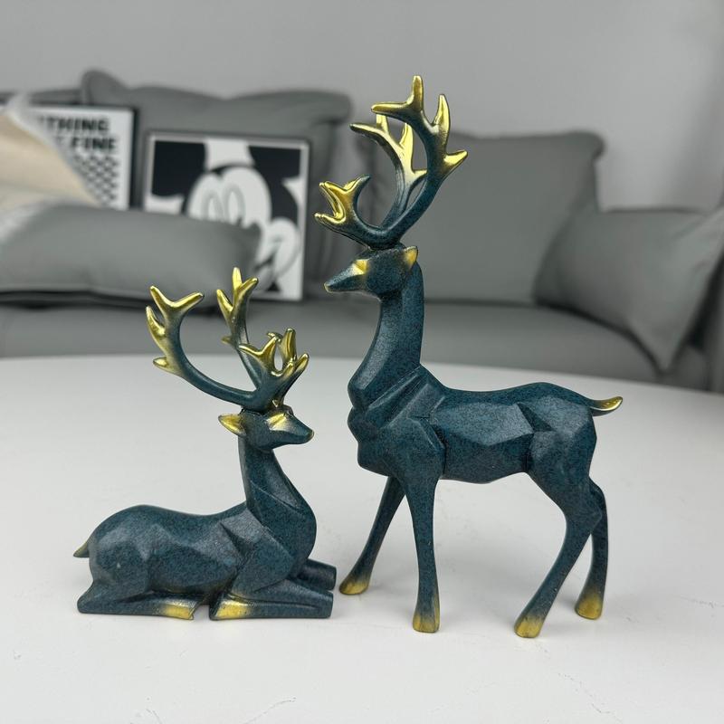 Origami Elk Design Decoration, 1 Pair Nordic Style Desktop Decoration, Home Decor for Living Room TV Cabinet Wine Cabinet