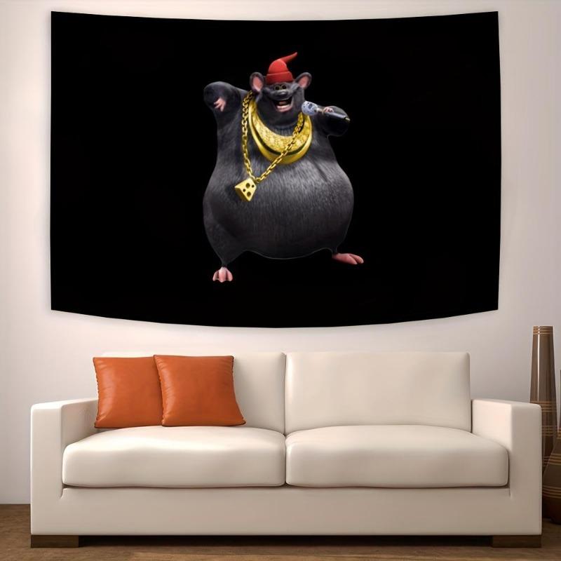 Print Tapestry Funny Cartoons Printed Tapestry Wall Hanging Kawaii Anime Rat Tapestries Bedroom Decoration Office Home Decor Poster Photo