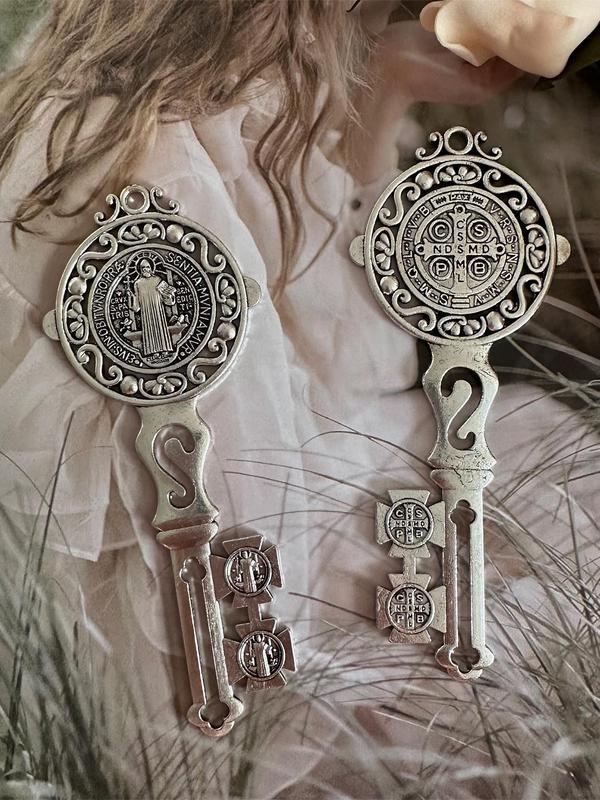 Vintage Key Shaped Pendant, 2pcs Basic Key Design Pendant for Home & Door Hanger, Wall Hanger, Trendy All-match & Exquisite Jewelry for Birthday Gift