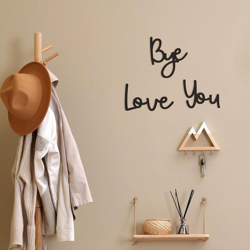 Love You Bye Letter Pattern Wall Decor, 1 Count Modern Wall Art, Wall Decor for Home Living Room Bedroom Office